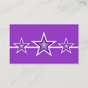 Violet Star 3 étoiles carte de visite violet