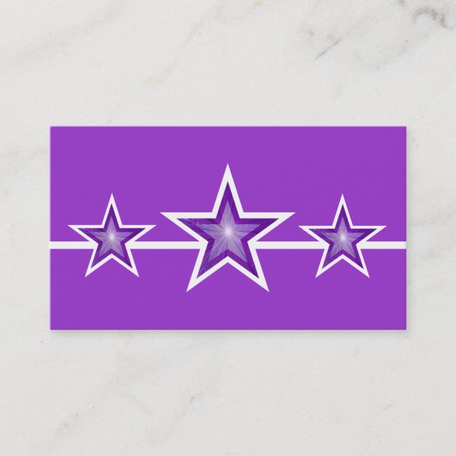 Violet Star 3 étoiles carte de visite violet (Devant)