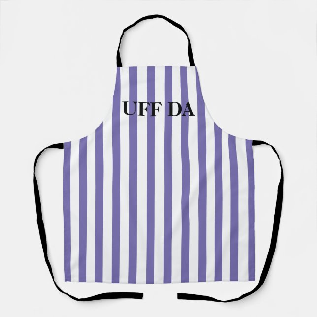 Violet Striped Uff Da All-Over Print Apron (Front)
