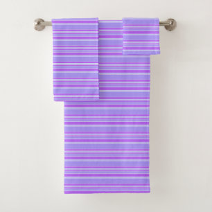 Violet stripes bath towel set