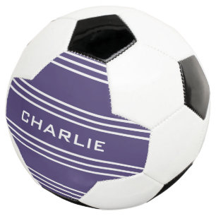 Violet Stripes custom monogram soccer ball