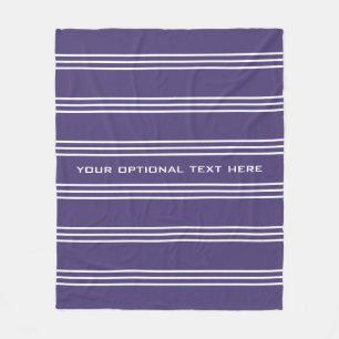 Violet Stripes custom text fleece blankets