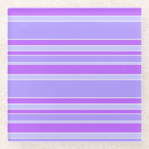 Violet stripes glass coaster