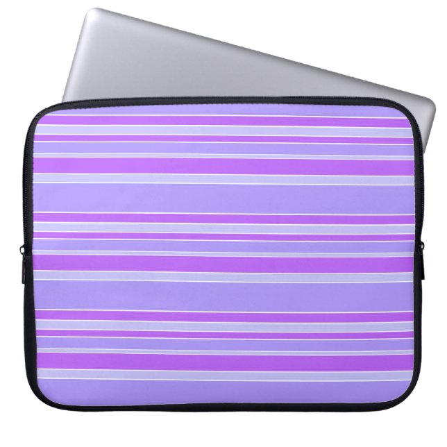 Violet stripes laptop sleeve (Front)