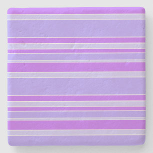 Violet stripes stone coaster