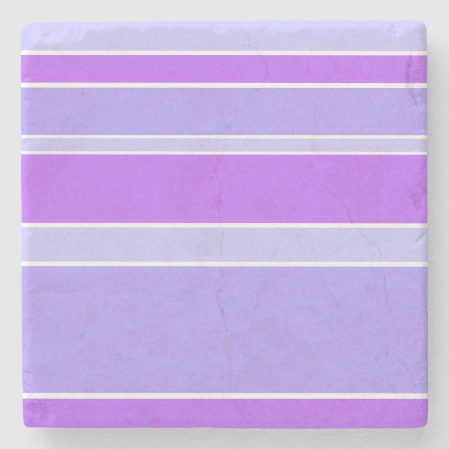 Violet stripes stone coaster (Front)