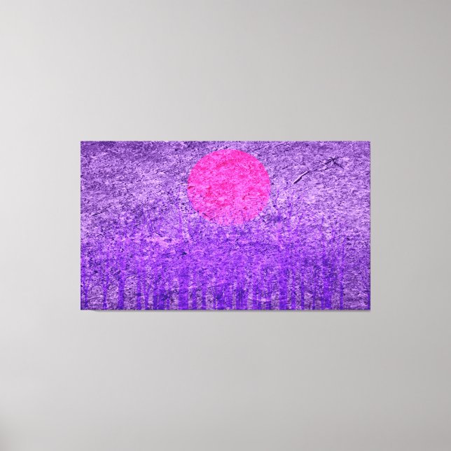 Violet Sunset Abstract Painting 3 Canvas Print (Front)