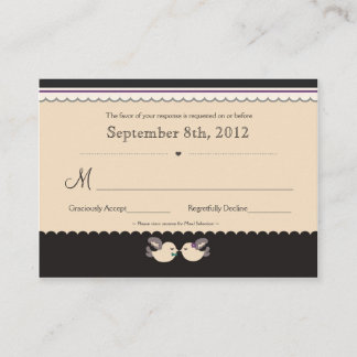 Violet & Teal Love Birds RSVP Cards