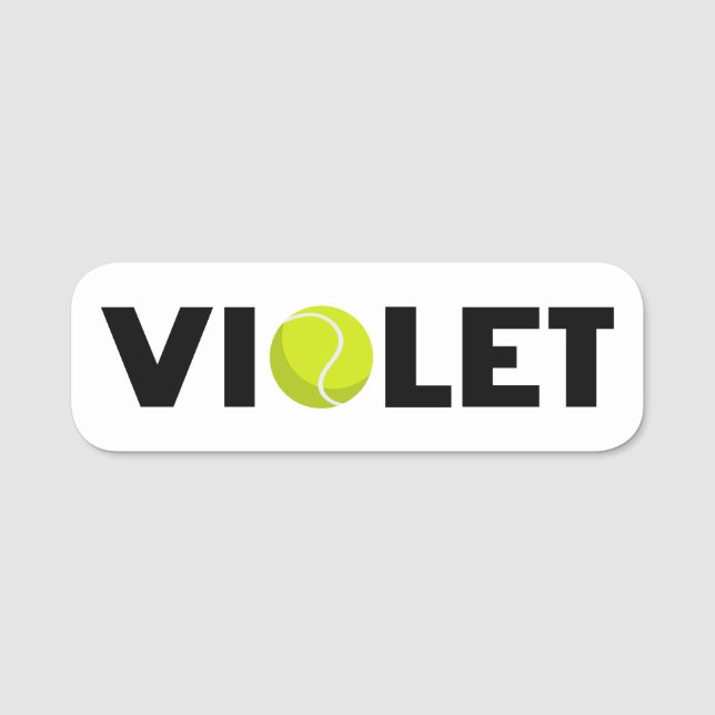 Violet Tennis Name Tag (Front)