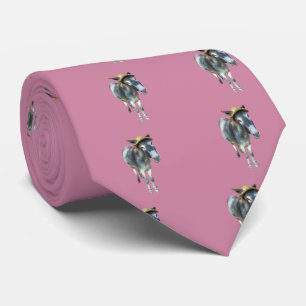 Violet the Donkey in Straw Hat with Flowers Tie