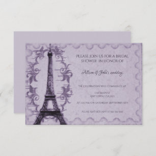 Violet Tour Eiffel Invitation de douche nuptiale