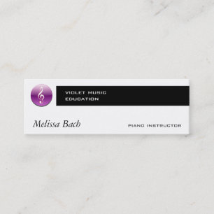 Violet Treble Clef Button Mini Business Card