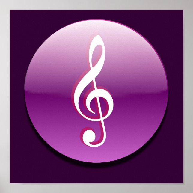 Violet Treble Clef Button Poster (Front)