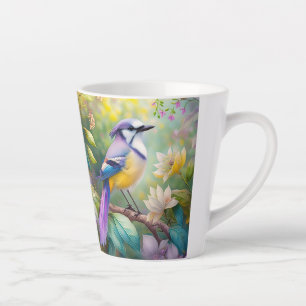 Violet Tufted Jay Fantasy Bird Latte Mug