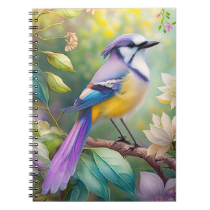 Violet Tufted Jay Fantasy Bird Notebook