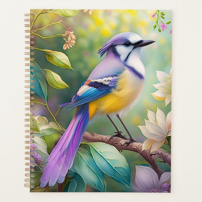 Violet Tufted Jay Fantasy Bird Planner (Front)