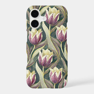 Violet Tulip Elegance - Art Nouveau Botanical