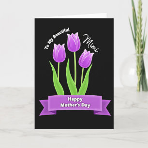 Violet Tulips Mothers Day Card