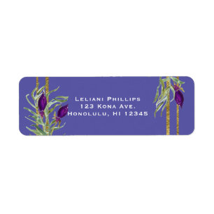 Violet ultra-pourpre et floral doré Bohème chic