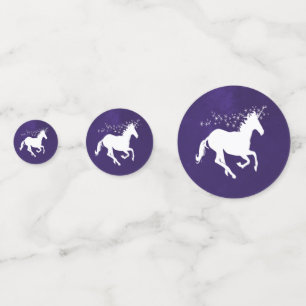 Violet Unicorn Mariage table Confetti