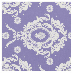 Violet Vintage Floral Damask Pattern Fabric