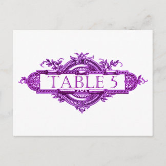 Violet Vintage Mariage Numéro de table de réceptio