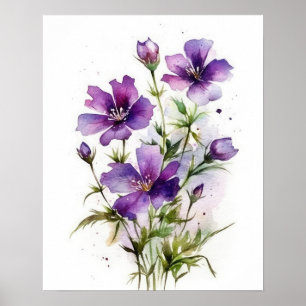 Violet violet Fleurs Art Imprimer Poster