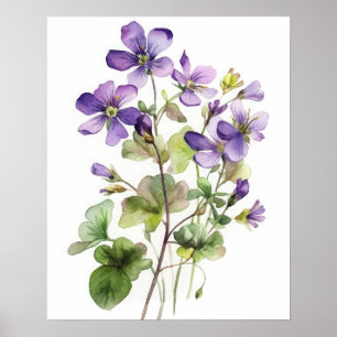 Violet violet Fleurs Art Imprimer Poster