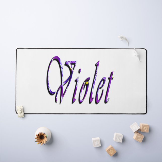 Violet violet floral Nom, Mat de bureau (Tableau pour enfants)