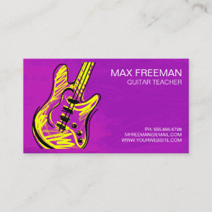 Violet violet Guitare enseignant Carte de visite