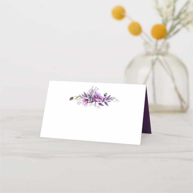 Violet Violet Lavande Fleurs sauvages Cartes de Pl (Devant)