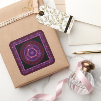 Violet visionary fractal ornament square sticker