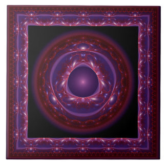 Violet visionary fractal ornament tile