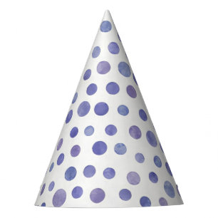 Violet Water Dots Party Hat