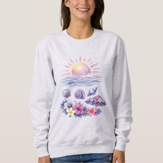 violet watercolor creative beach sweatshirt