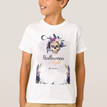 Violet Watercolor Halloween Party Gothic Skull 