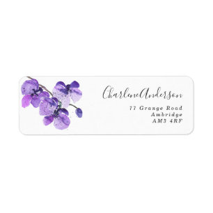 Violet Watercolor Orchid Personalized