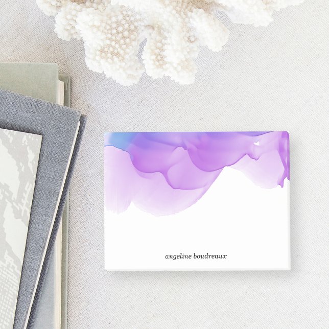 Violet Watercolor Personalized Post-it Notes (Creator Uploaded)