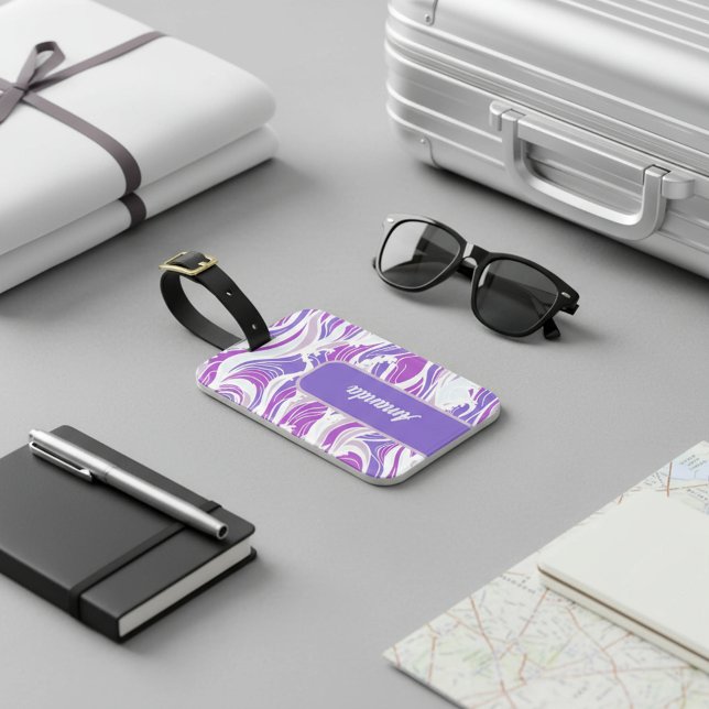 Violet Wave Pattern Luggage Tag (Creator Uploaded)