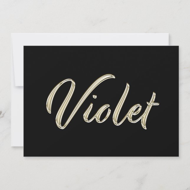 Violet white gold Handwriting Card (Front)