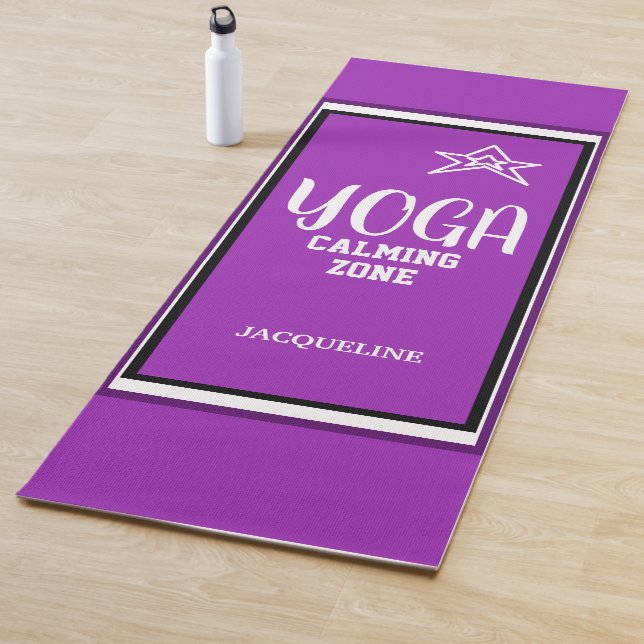 Violet White Star Name Yoga Mat (In Situ)