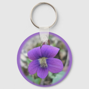 Violet Wildflower Coordinating Items Keychain