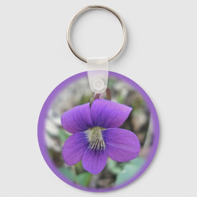 Violet Wildflower Coordinating Items Keychain (Front)