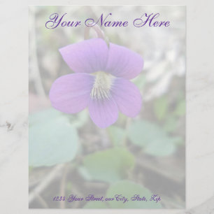Violet Wildflower Coordinating Items Letterhead