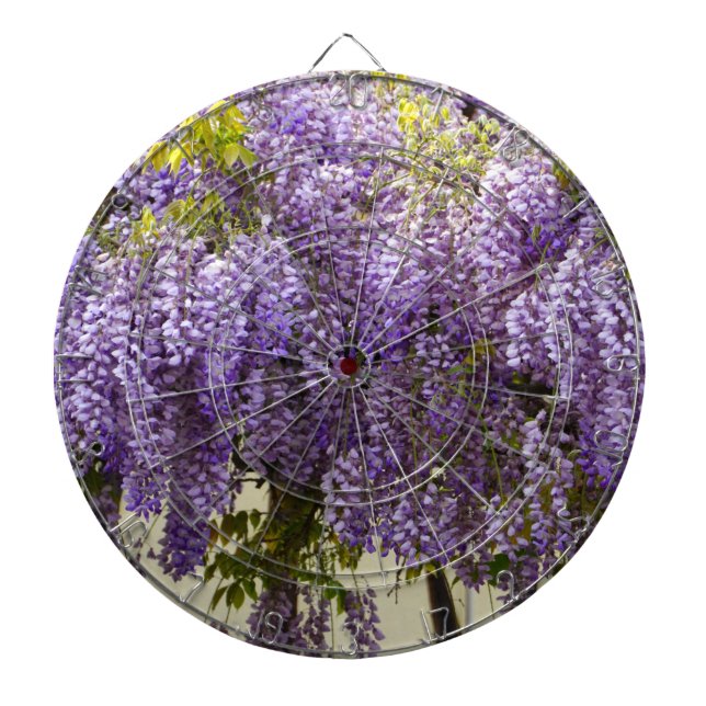 Violet Wisteria Flowers Dartboard (Front)