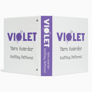 Violet Yarn Hoarder 3 Ring Binder