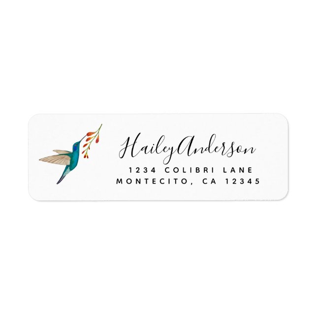 Violetear Hummingbird return address Label (Front)