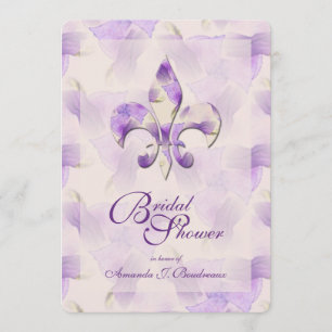 Violets and Fleur de Lis Bridal Shower Invitation