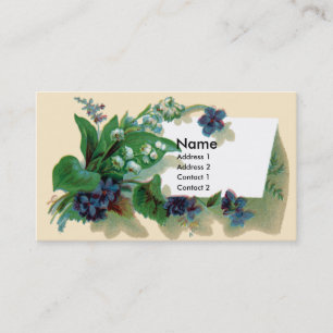 Violets and Lily of the Valley Victorian Business Card