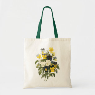 Violets and Pansy Flowers Botanical Art Tote Bag